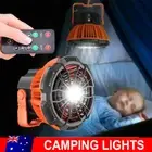 Camping Lights Fan LED Rechargeable For Outdoor USB Tent Lantern W / Hook Remote