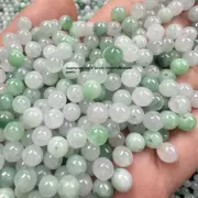 10pcs Real Grade A Natural White Green Jade Jadeite 5.5mm Loose Beads For Diy