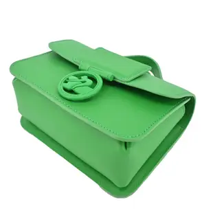 LONGCHAMP BOX-TROT系列小牛皮同色LOGO翻蓋斜背包(迷你/野草綠)｜JS Maxx官方旗艦館