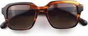 [BETSION] Retro Square Polarized Vintage Spring Hinges Sunglasses Acetate Eyeglasses Frames Unisex for Men Women