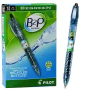 Box of 12, Pilot B2P Black Gel Ink 0.7mm Rollerball Pen, 89% Recycled Content