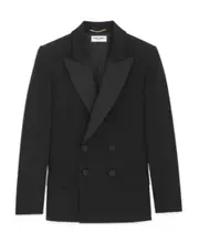 Saint Laurent Tuxedo Double-Breasted Jacket FR42 black