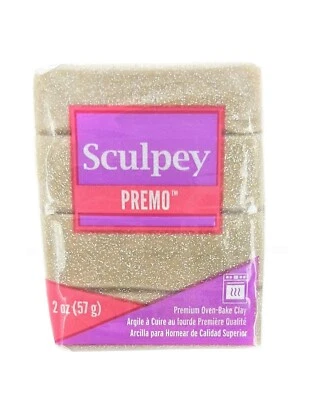 Premo Sculpey Polymer Clay 2oz-Yellow Gold Glitter 5147 Oven Bake Modeling Clay