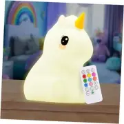 Remote Control Silicone Night Light for Kids - Design with 9 Soft Unicorn