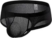 [Generic] Underwear Men Thongs Men Mesh Bulge Pouch Breathable Briefs Underpants Male Panties Bikini