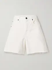 [SLVRLAKE] SLVRLAKE - Sienna Frayed Denim Shorts - White - 30 30 White