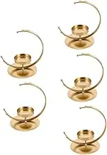 Alipis 5pcs Ramadan Tea Light Holder Metal Moon Motif Elegant Decorative Stand for Home