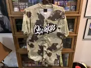 NWOT Rancho Cucamonga Quakes #25 SEWN Camo Button Mesh WILSON Jersey SZ 46 (XXL)