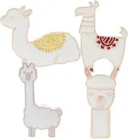 [VALICLUD] 4 pieces alpaca brooch for women handmade pin as scarf ring decorative animal brooch for clothes bags for birthdays and holidays, 3x1.5cm, Metal, No gemstone