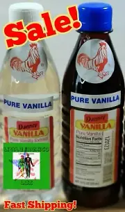 2X) Danncy Pure Mexican Vanilla Extract 12oz Each Bottles 1-Dark/1-Clear⚡