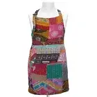 Vintage Handmade Patchwork Apron Cotton Quilted Multicolored Kitchen Apron