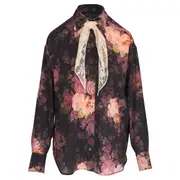 [ZIMMERMANN] Illustration Lace Scarf Shirt