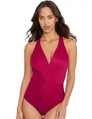[Magicsuit] Drew V Neck One Piece Shaping Swimsuit in Vamp