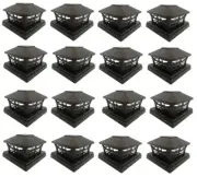 16 Pcs Solar Back Color 4x4 5x5 6x6 Post Fence with 2 Bright SMD LED Cap Light