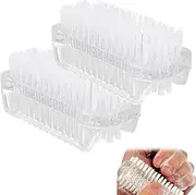 Pack of 2 hand brushes, hand wash brush, nail brush, double-sided nail brush, transparent finger brush, plastic nail brush, double sided hand brush, for cleaning hand nails