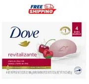 Dove Bar Soap Revitalizante Cherry & Chia Milk, 3.17 Oz 4 Bars