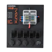 VoltX 12V Control Box 2 USB Ports With LED Lights Portable Inbuilt Voltmeter Camping RV Caravan Easy To Carry Anderson Plug