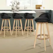 4x ALFORDSON Bar Stools Liam Wooden Black