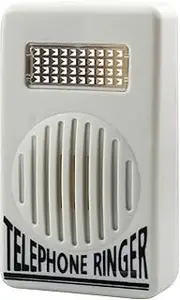 White Telephone Ringer Amplifier Bell Extra-Loud Telephone/Phone Ringer Use Safety Small in Size and Light in Weight, External Ringer for Cell Phone, Landline Phones,Telephones and Accessories