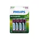 PHILIPS 飛利浦 低自放電3號鎳氫充電電池(4入)【小三美日】※禁空運