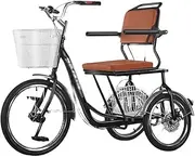Pedal Tricycle for Physical Exercise for The Elderly Grocery Tricycle with Large Storage Basket Characteristic Stable Structure,Black