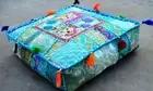 35" Indian Handmade Square Patchwork Home Decorative Floor Cushion Cover Pillow