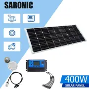 12V 400W Solar Panel Kit Mono Home Fixed Caravan Camping Charging USB Controller