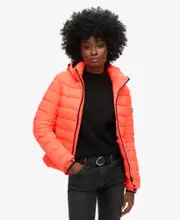 Classic Fuji Puffer Jacket | Hyper Fire Coral