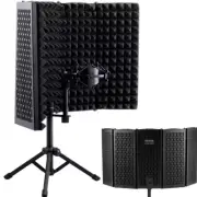 Microphone Isolation Shield 5-Panel Studio Recording Mic Sound with Pop Filter