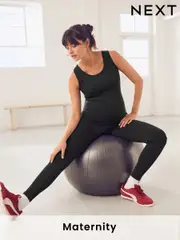 Black Maternity Sports Unitard Leggings (E76793) | $73