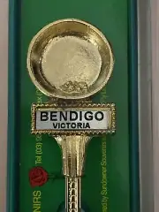 Vintage Sundowner Collectors Spoon-Gold Plated-BENDIGO VICTORIA - Rose Souvenirs