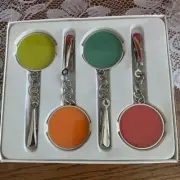 Set Of 4 Tablecloth Weights Clips Colored Balloon Shape Metallic Discs NIB
