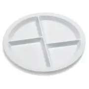 G.E.T. CP-534-W SuperMel White Melamine 10" dia. 4-Compartment Plate - 1 Doz
