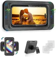 Upgraded Shower Phone Mount Waterproof with Speaker Hole Touch Screen Shower Phone Stand Holder for Bathroom Bathtub Kitchen Wall Mirror for iPhone 16 15 14 13 12 11 Pro XS XR Max (Black)