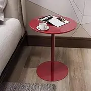 Living Room Side Table | Top Pedestal Table Round Bar Table | Small Kitchen Dining Table | Modern Circular Breakfast Bistro Table | Red Cocktail Drink Counter Table