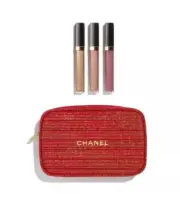 Chanel Sheer Genius Lip Gloss Set Trio Tweed Pouch Bag Holiday NIB NWT