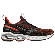 Mizuno - Mens Wave Creation 23 Waveknit Performance Running Shoes (Black/Grenadine)