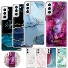 Personalized Name Marble Gel Case For Samsung Galaxy A56 A16 A36 A55 Phone Cover
