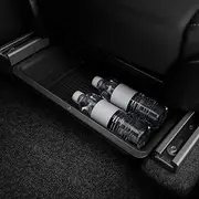 SPIGEN Underseat Storage Box for Tesla Model Y/Juniper 2025 Accessories, Smooth Slide Technology Carbon Fiber Detailing Organizer Holder PC Tray Container - Black