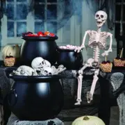 Black Plastic Cauldrons (Set of 3) - Halloween Decor