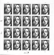 Greta Garbo Full Sheet of 20 x 37-Cent Postage Stamps USA 2005 Scott 3943