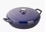 Staub 3.5-Quart Enameled Cast Iron Braiser Blue