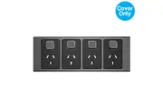 Clipsal Iconic Styl Quad Powerpoint Skin Silver Shadow | S3015/4C-SH