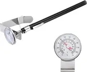 uxcell Bimetal Thermometer with 9in Stainless Steel Stem & 1in Dial, -10-110°C Temperature Range, Shatterproof Plastic Lens with Black Sheath- Industrial Grade
