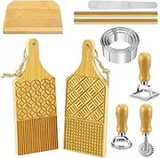 Gnocchi Board Wood Pasta Board Potato Ricer Paddle Pasta Making Tools for Kitchen Gift Items Pasta Lovers