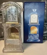 Elegant Quartz Miniature Desktop Grandfather Clock With Pendulum Vtg 1980s New