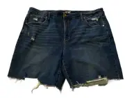 Terra Sky 26W Jean Distressed Shorts Blue Plus Size