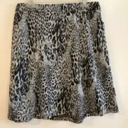 SOHO women’s midi line A skirt animal print leopard black and white size M