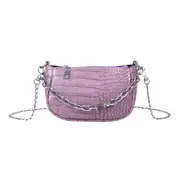 2 Pcs Underarm Clutch Female Casual Chain Small Handbags Solid Alligator Pattern Women PU Leather Fashion Women Handbag Pu Leather
