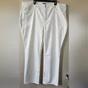 NYDJ Marilyn Straight Double Snap Corduroy Jeans Womens 24W Cream Pant Retro